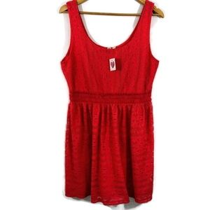 ⬇️$18 AUW red lace sundress sleeveless size XL